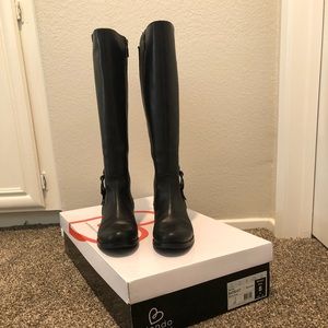 Blondo Venise  Black Leather Riding Boots 8 m
